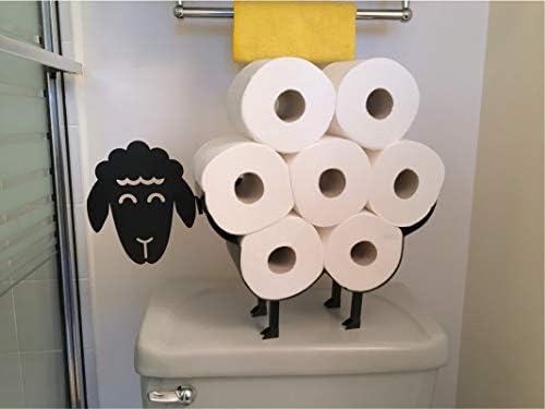 Sevimli Siyah Koyun tuvalet kağıdı rulosu Tutucu-Serin Yenilik Serbest Duran veya Duvara Monte tuvalet kağıdı Kağıt