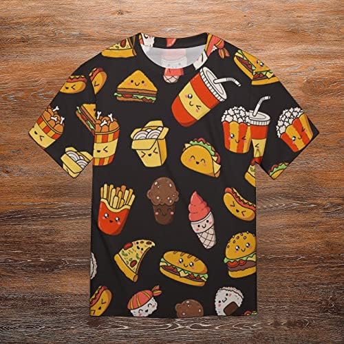 Taco Hamburger ve Patates kızartması erkek tişört kısa kollu yuvarlak Boyun Gömlek Casual Tee Üst