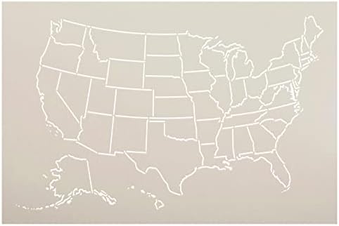 ABD Eyaletleri Haritası Şablonunun Ana Hatları StudioR12-Boyut Seç-ABD Yapımı-Sınıf için El Sanatları DIY Coğrafya