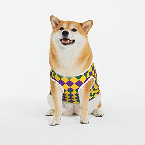 Pamuk Pet Gömlek Mardi-Gras-Renkler-Mardi-Gras Köpek Kostümleri Köpek Kedi Pijama Yumuşak Köpek Onesies Pet Tulumlar