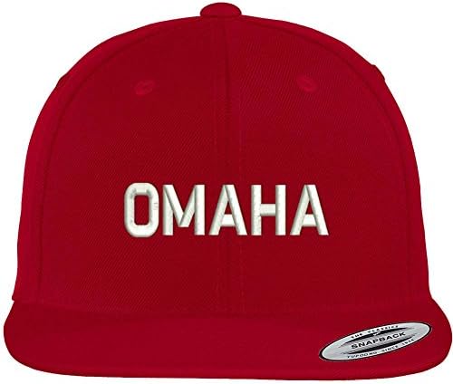 Trendy Giyim Mağazası Omaha İşlemeli Düz Bill Beyzbol Şapkası