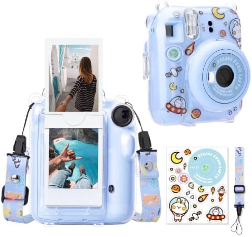 Fuji Instax Mini 12/Polaroid Mini 12 Anlık Kamera ile uyumlu MUZİRİ KİNOKOO Şeffaf Kılıf, 10 Fotoğraf Saklamak için