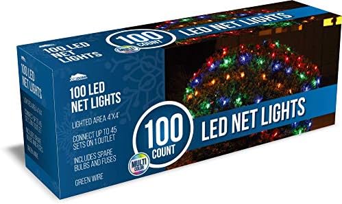 Joıedomı 100 LED Noel ağ ışıklandırma kapalı ve açık hava süslemeleri için, Noel etkinlikleri, Noel arifesi gece dekoru,