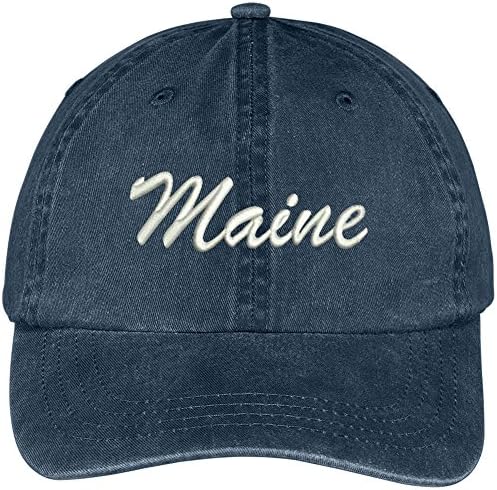 Trendy Giyim Mağazası Maine Eyaleti İşlemeli Düşük Profilli Ayarlanabilir Pamuklu Başlık