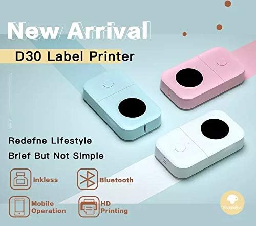 XXXDXDP D30 Etiket Yazıcı, Taşınabilir Termal Yazıcı, El Etiket Makinesi Etiket Makinesi Mini Yazıcı (Renk: Siyah)