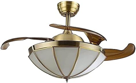 Işıkları ile CUTYZ tavan fanı, Modern geri çekilebilir Fan ışık ayarlanabilir karartma Fan ışık oturma odası yatak