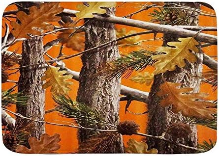 Minalo Kaymaz Banyo Paspas, Camo Ağaçları Turuncu Moda, Kişiselleştirilmiş Dekor Banyo kilim, 75x45 cm