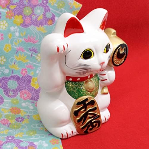 ンンン ン Manス (Zanaat Evi) Maneki Kedisi, White, Beyaz / Siyah/kırmızı