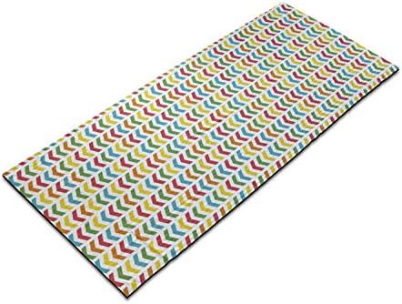 Ambesonne Arrow Yoga Mat Havlu, Düz Bir Arka Plan üzerinde Aşağıya Doğru İşaret Eden Renkli Tekrarlayan Okların Çizimi,