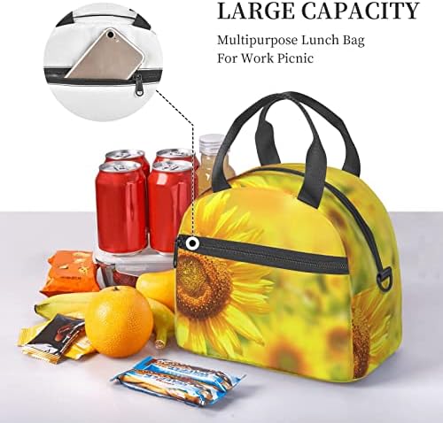 Ayçiçeği Öğle Yemeği Çantaları Kadın Erkek Yalıtımlı yemek taşıma çantası Yetişkin Kullanımlık Soğutma yemek kabı