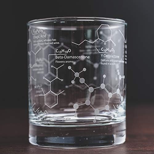 Greenline Ürünleri viski bardağı es-10 oz Bardak Bilimi viski bardağı Kazınmış Viski Kimya Molekülleri / Eski Moda