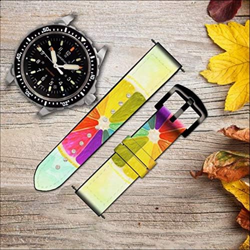 CA0787 Renkli Limon Deri ve Silikon kordon akıllı saat Kayışı Kol Saati Smartwatch akıllı saat Boyutu (20mm)