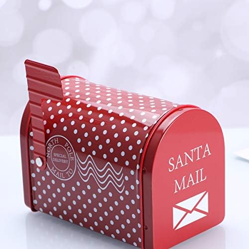 Abaodam Noel Tema Hediye Kutusu Posta Kutusu Şekli Yaratıcı Teneke posta kutusu Şeker Oyuncaklar Dekorasyon (Nokta
