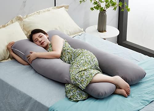 Bedbee gebelik yastığı Uyku için, U Şekilli hamile yastığı Mikrofiber Çıkarılabilir Kapaklı, Sırt Desteği, Kalça,
