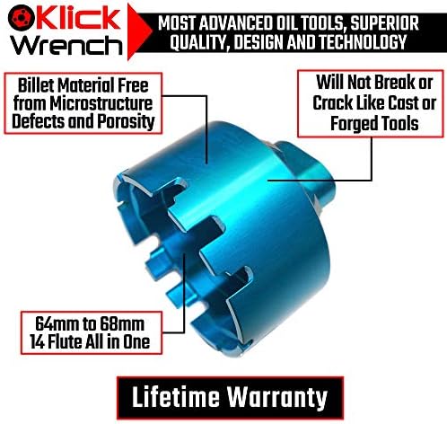 Toyota, Lexus, Scion için Klick anahtarı tork sınırlayıcı yağ filtresi anahtarı 64mm kartuş tarzı yağ filtresi sistemi