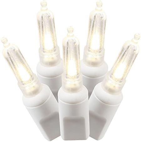 Vickerman 100 sıcak beyaz italyan LED tek kalıp ışık beyaz tel, 34 ' noel ışık Strand
