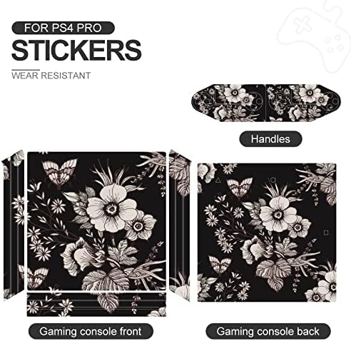 Çiçeklenme Çayır Çiçekler Sevimli Sticker Cilt Koruyucu İnce Kapak için PS-4 İnce / PS - 4 Pro Konsol ve 2 Denetleyici
