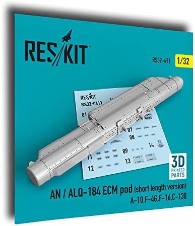 Reskit RS32-0411 1/32 an / ALQ-184 ECM pod (Kısa Uzunluk Versiyonu) (A-10,F-4G,F-16,C-130) (3D Baskı) (1/32)