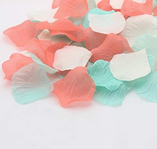 900 Paket Mercan Aqua Nane Fildişi Gül Çiçek Yaprakları Konfeti Düğün Masa Saçar Çiçek Kız Basket Atmak Yaprakları