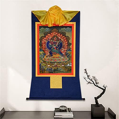 Gandhanra Yamantaka (Vajrabhairava,Ölüm Lordu Fatihi), Tibet Thangka Resim Sanatı, Budist Thangka Brokar, Parşömenli