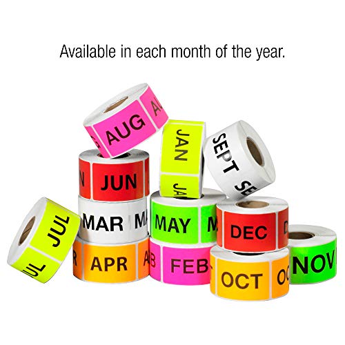 Tape Logic® Yılın Ayları Etiketleri, TEM, 3 x 6, Floresan Sarısı, 500 / Rulo