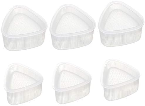 6 Adet Şeffaf Plastik Suşi Kalıp Durumda Kutusu Üçgen Pirinç Topu Kalıp Makinesi Suşi DIY Mutfak Aracı kapaklı Yeni