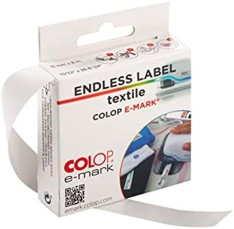 COLOP e-mark Dijital Markalama Cihazı Sonsuz Tekstil Etiketleri, Yıkamaya Dayanıklı, 15mm x 8 m (.59 inç x 26 ft),