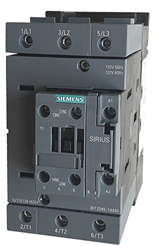 Siemens 3RT2045-1AK60 3 Kutuplu 80 AMPER kontaktör, 30 HP @ 230 Volt, 60 HP @ 460 Volt 3 Faz olarak derecelendirilmiştir