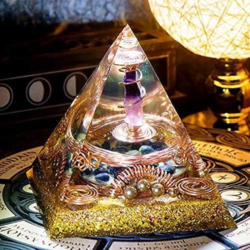 EnergyHealingMarket Yüksek Frekanslı Reiki Kehanet Tarot Orgon Piramidi Doğal Ametist Orgonit / bakır bobin Matris