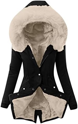 NOKMOPO Kapşonlu Flanel Ceket Bayan Ceket Kadın Kış Sıcak Kalın Uzun Ceket Kapşonlu Palto Artı Boyutu Ceket