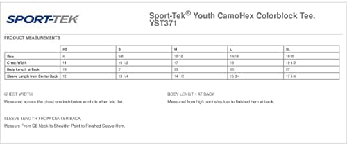 Sport-Tek Erkek CamoHex Colorblock Tişört (YST371) -Demir Gri / - S