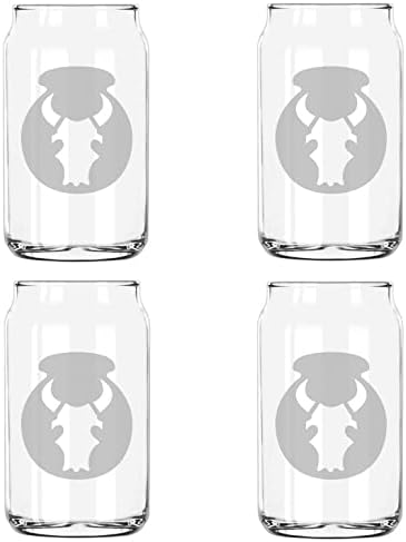 Süt Kupa Tasarımları 34th Red Bull Piyade Tümeni SSI Kazınmış 5 Ons Bira Can Çeşnicibaşı Cam 4'lü Paket