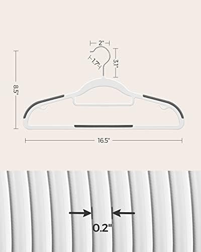 SONGMICS 50'li Elbise Askısı Paketi, Kaymaz Tasarıma Sahip Ağır Hizmet Tipi Plastik Askılar, Yerden Tasarruf Sağlayan