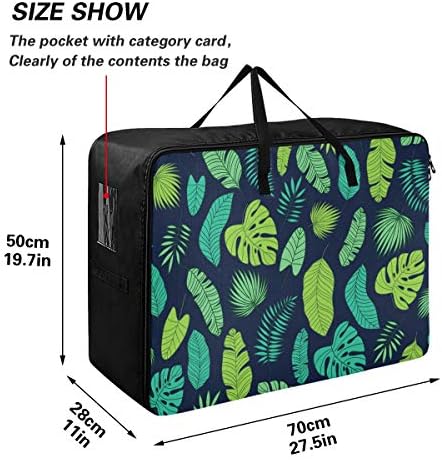 N / A Yatak Altı Büyük Kapasiteli saklama çantası-Palmiye Yaprakları Yorgan Giyim Organizatör Dekorasyon Yıkanabilir