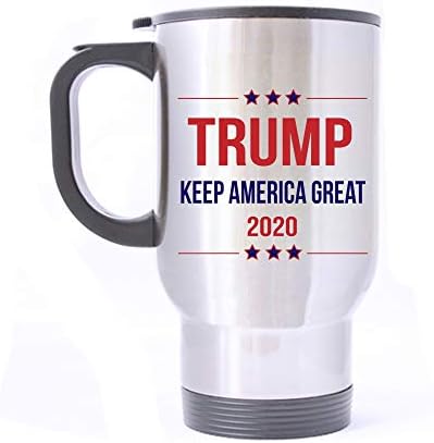 Artsbaba Seyahat Kupa Trump Amerika Büyük 2020 Paslanmaz Çelik kulplu kupa Sıcak Eller Seyahat Kahve / Çay / su kupası,