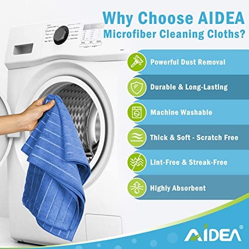AIDEA Mikrofiber Temizlik Bezi-8PK, 12”x 12”, Yumuşak, Emici, Ev Mutfak Banyo için Çok Amaçlı Mikrofiber Temizlik