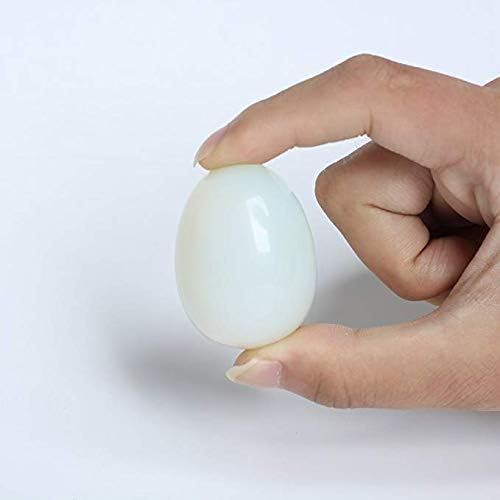 1.92 Karışık Taş Kristal Yumurta ile Ahşap Standı Şifa Reiki cratf Ev Dekor (Beyaz opalite)