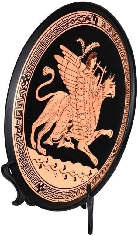 Tanrı Apollo Sürme Griffin Boyama Antik Yunanistan seramik tabak Yunan Çömlek