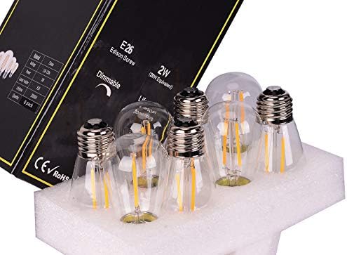 Aplstar 2 W S14 LED dim ampul, açık dize ışıkları ampuller için yedek, Edison Vintage filamentler tasarım, 2700 K