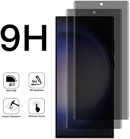 VİESUP Gizlilik Ekran Koruyucu için Samsung Galaxy S23 Ultra 6.8 -(2 Paket) Anti-Casus HD Tam Kapsama 3D Kavisli Ekran