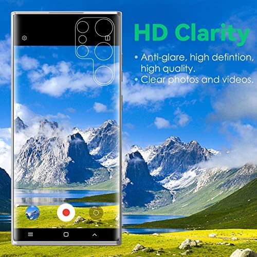 CloudValley Samsung Galaxy S22 Ultra Kamera Lens Koruyucusu, Şeffaf Temperli Cam Arka Çizilmez Kamera Lens Koruması