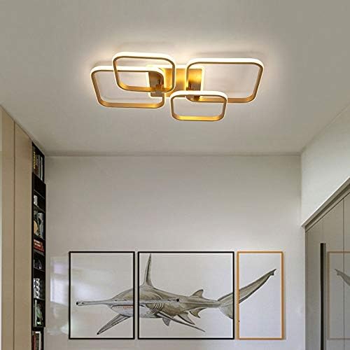 LED yatak odası tavan ışıkları oturma odası dekor tavan lambası gömme montaj kare tasarım kısılabilir fikstür uzaktan