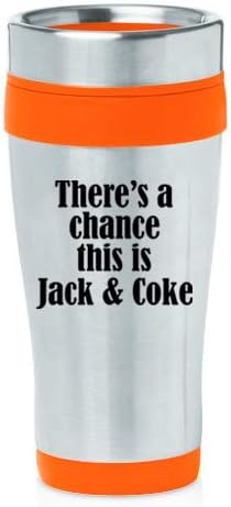 16 oz Yalıtımlı Paslanmaz Çelik Seyahat Kupası Bunun Jack & Coke Olma Şansı Var (Siyah)