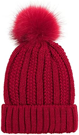 Kış Bayan Bere Şapka Ponpon ile Yumuşak Sıcak Tığ Bere Şapka Soğuk Hava Saten Kaplı Kaflı Örgü şapka Kadınlar için
