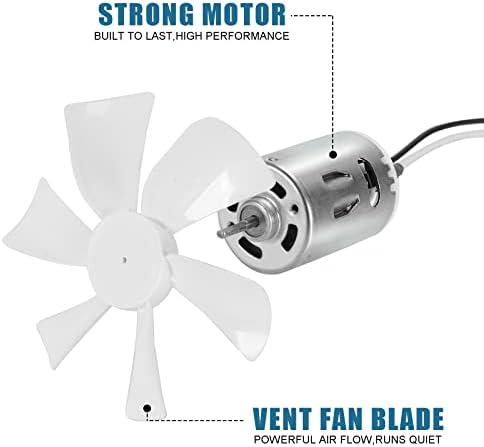 6 inç RV Havalandırma Fanı, 12V D Mil RV Fan Motoru Beyaz vantilatör pervanesi RV için Banyo Fanı Camper Çatı Havalandırma