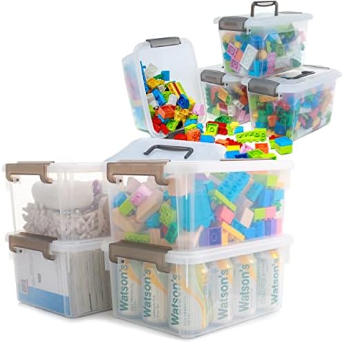 Citylife 8 Paket plastik eşya kutuları Kapaklı İstiflenebilir saklama Kapları Düzenlemek için Büyük Çok Amaçlı Ayakkabı