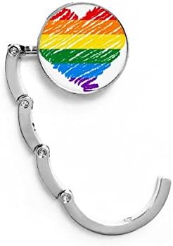 Gökkuşağı Eşcinsel Lezbiyen Kalp LGBT Masa Kanca Dekoratif Toka Uzatma Katlanabilir Askı