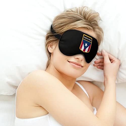Porto Riko Bayrağı uyku Maskesi Gece Kapağı Göz Kadınlar Erkekler için Blok ışık Uçak Seyahat Şekerleme Ayarlanabilir