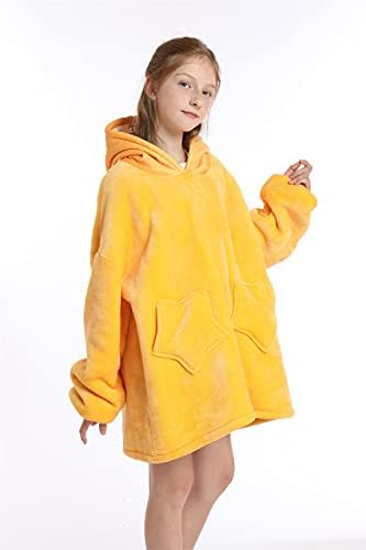 DÜRÜST PHENİX GEL Giyilebilir Battaniye Çocuklar Sıcak Battaniye Hoodie Artı Boyutu Battaniye Kazak Uzun Kollu Bir