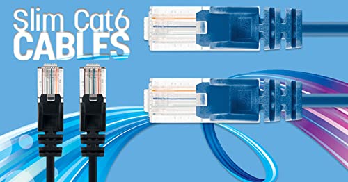 Intellinet Slim Cat6 Ethernet Ağ Yama Kablosu - 10'lu Paket-Snagless Önyükleme, Ağır Hizmet Tipi, UTP 30AWG Saf Çıplak